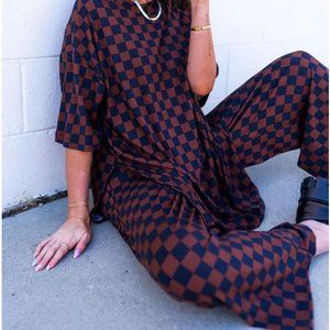 NWT FUN Checkered 2 pc Play Suit - Size XL